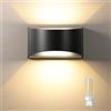 Uwithm Applique da Parete Interno/Esterno Lampadina G9 Sostituibile,Bianco Caldo 3000K,lampade da esterno parete, Lampada Alluminio,IP65 Impermeabile, Per Balconi, Corridoi, Camere da Letto (Nero)