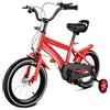 MIUKYUI Bicicletta per bambini da 14 pollici, bicicletta dai 3 ai 6 anni in su, per bambini, colore bianco, con parafango e freno anteriore e posteriore, in acciaio al carbonio di alta qualità (rosso)