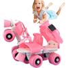ulapithi Pattini a rotelle per ragazze, pattini a 4 ruote, pattini a rotelle per bambini, con 4 ruote, design semplice, facili da indossare, per ragazzi, ragazze, ragazze, fili