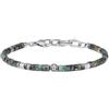 COAI Bracciale da Uomo in Ematite e Turchese Africano, Bracciale di Perline Heishi da Uomo con Charm Fleur de Lis