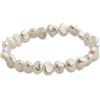 Secret & You Bracciale da donna con perle naturali d'acqua dolce coltivate Barocca Keshi Colori naturali - Bracciale elastico di 18 cm.