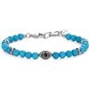 COAI Bracciale da Uomo con Occhio Turco e Perline di Pietre Naturali, Bracciale Turchese Sintetico da Uomo con Charm Malocchio Portafortuna