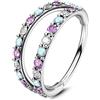OUFER Body Piercing Nose Ring Hoops 20G Nose Piercing Jewellery 6/7/8mm Nostril Conch Hoop Double Line CZ Opal Helix Tragus Daith Snug Rook Cartilage Earrings Ring