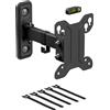 D-Line Supporto de Parete per TV da 13-27 Pollici, a inclinazione e rotazione a braccio singolo, VESA 75x75 mm - 100x100 mm, supporta un peso di fino a 25 kg