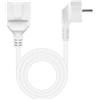 Brightium Cavo prolunga Schuko bianco da 2 m, con prese multiple, ideale per estendere alimentazione elettrica in casa e ufficio.