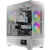 GAMDIAS ATLAS M1 WH Gaming ATX Mid Tower Computer PC Case, Monitor personalizzato w/software, 3 x 120 mm ARGB PWM Ventole (2 Aspirazione), Display panoramico in vetro temperato, camera di