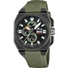 Lotus Orologio Uomo 18976/1 Chrono cassa di Fibra di carbonio Nero cinturino in Gomma Verde