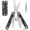 BIBURY Multitool, EDC Mini Strumento Tascabile, Forbici Multiuso con Rompivetro, Forbici Multifunzione per Emergenze e Uso Quotidiano, Regalo Uomo Compleanno, Gadget, Idee Regali Natale Uomo - Nero