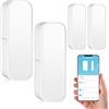 GOMETY Sensore per porta WiFi, set da 2 sensori di allarme per porta, intelligente per porte aperte/chiuse, sensore intelligente per porta Tuya, senza fili, notifica app, per casa, capannone, garage