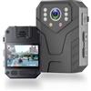 Cuifati Telecamera per il corpo WiFi, 4K Ultra HD Body Cam con registrazione audio e video, videocamera indossata dal corpo della polizia per le forze dell'ordine, telecamera per azione impermeabile antiurto