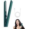 HASAIKA® Mini ferro arricciacapelli a doppio scopo, piastra per capelli e bigodino 2 in 1, ferro arricciacapelli portatile, design di chiusura antiscottatura, riscaldamento rapido (Verde)