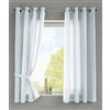 Gardinenbox Berlino 20405N2 - Set di 2 tende con occhielli, 175 x 140 cm, colore: Bianco opaco, in microfibra