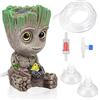 MINSHUXI Treant Groot, decorazione per acquario, decorazione paesaggistica, pietra bolle, set di valvole di ritegno, tubo da 25 cm, ventosa x 2