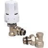 SOMATHERM FOR YOU - Kit Termostatico 2 Pezzi Angolo 1/2, Attacco Universale M30x1,5, attacco 15/21, Guarnizione Laterale Radiatore, Valvola Termostatica, Gomito di Regolazione
