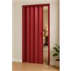 ESTO Porta a Soffietto da Interno 84 x 215 cm Misura, Economy, Premium, Deluxe quality, Porta Scorrevole 10 Colori diversi Bianco, Noce, Legno Scuro e Chiaro (Deluxe, Rosso Brillante)