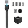 Zealsound Impugnatura per microfono per DJI/RODE Wireless GO, supporto portatile con schiuma antivento e stazione per bandiera, adattatore ideale per vlog, podcast e interviste.