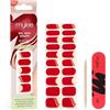 Mylee Gel Nail Wraps Stickers [Lady In Red] - Unghie Gel Adesive Pre-Polimerizzate per Manicure Istantanea, Lampada Non Necessaria, Ultra Resistenti, Lunga Durata, Facili da Applicare