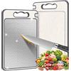 JEJA Tagliere in acciaio inox per la cucina, tagliere bifacciale per carne e verdure, tagliere in acciaio inox 304 con texture a diamante