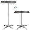 MAYMA Tavolo da bistrot quadrato con ripiano pieghevole, altezza regolabile, per interni ed esterni, in MDF, in acciaio inossidabile, alto 2 in alluminio, pieghevole, 70 cm/110 cm
