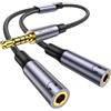 MOSWAG Adattatore Splitter Audio Y TRRS（Supporto microfono） da 3,5 mm per Audio Condiviso e Chat, Doppia Presa Cuffie con Supporto Microfono per Collegare Due Cuffie da Gaming a Smartphone, Xbox, PC