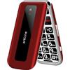 artfone F20 Telefono Cellulare per Anziani, Flip Cellulare Anziani con Tasti Grandi, SOS, Funzione MMS, 2.4 Display, 2G GSM, Supporto SIM Doppio, Radio FM, Torcia, 1300mAh Batteria-Rosso