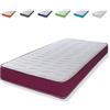 eXtreme comfort ltd Cooltouch Colors Purple Wave Hybrid Memory Foam & Pinna-Coil Materasso a molle con bordo viola, profondità 18 cm, king size 150 cm x 200 cm
