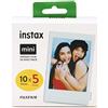 instax Fujifilm instax mini Film Pellicola Istantanea per Fotocamere, Formato 46x62 mm, 50 shot, White border