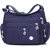 Wination, borsa a tracolla in nylon, multi tasca, grande capacità, casual, borsa a tracolla impermeabile in nylon per donne e uomini blu navy Taglia unica