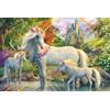 Schmidt Spiele 56540 Unicorno Cavalla con Due Puledri, 200 Pezzi Puzzle per Bambini in Cartone Erba, Multicolore