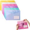 Teuena Set da 12 Cartella Portadocumenti A5 Colore con Bottone Buste Trasparenti Cartelline Portadocumenti in Plastica Cartellina Porta Documenti Impermeabile per Casa ed Archivio Ufficio (24 x 17 cm)