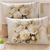 PETTI Artigiani Italiani - Coppia di Federe Cuscino 60x40 cm in Microfibra, Cuscini Arredo Camera da Letto, Divano, Salotto, Set 2 Fodere Copricuscino, Federa Panna, 100% Made in Italy