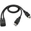 System-S Cavo USB 2.0 Y 30 cm Mini B femmina a maschio + Micro B adattatore nero