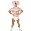 FIESTAS GUIRCA | Costume da Neonato Adulto (52-54/L) - Bavaglino, Maglietta, Cuffia e Pannolino - Addio al Celibato, Feste in Maschera e Celebrazioni - Ideale per Uomo Adulto - Bianco e Multicolore