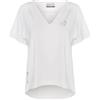 SSC Napoli T-Shirt Donna Bianca, EA7, Prodotto Ufficiale, Linea Donna, scollo a V, XL