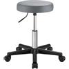 SONGMICS Sgabello Girevole con Ruote, Altezza Regolabile 46-58 cm, Sgabello da Bar Imbottito Rivestito in PU, Sgabello da Lavoro per Studio Ufficio Salone di Bellezza, Grigio Tortora LJB061G01