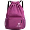 JSNOM Sacca Sportiva Palestra Mare: Zaino Casual Spiaggia Impermeabile per Viaggio Yoga Escursionismo Nuoto Allenamento Scuola con Coulisse per Uomo Donna (Viola)