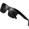 Joopin Polarizzati Occhiali da Sole Uomo Donna Protezione UV Classici Vintage Rettangolari Quadrati Occhiali da Guida (Montatura Nero Lenti Nere)