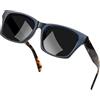 Joopin Rettangolari Quadrati Occhiali da Sole Polarizzati da Donna Uomo con Protezione UV400 Retrò Montatura Spesse Classici Vintage Occhiali (Nero Blu)