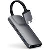 SATECHI Adattatore multimediale doppio USB-C Hub, docking station con 2 HDMI 4K, PD da 60 W, 2 dati USB-A, Ethernet, lettori di schede Micro/SD, per MacBook Pro/Air M1 M2 M3 M4 - Grigio siderale