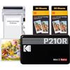 KODAK Mini 2 Retro 4PASS Stampante Fotografica Portatile (5.3x8.6cm) + Pacchetto con 68 Fogli, Nero