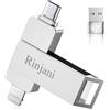 Rinjani (Senza APP)Chiavetta USB 256GB per iPhone MFI Lightning,Rinjani Chiavetta USB C Per iPhone 15/16/OTG Android Smartphone/iPad/PC,Penna USB 3.0 Pen Drive Memoria Esterna per Scaricare Foto,Video 3 in 1