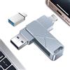 Tenggya Chiavetta Usb per iPhone,Mfi Certified Lightning Memoria Esterna Pen Drive Penna Usb Chiavette 3 In 1 per iPhone,iPad,iOS,Macbook,Android,Pc (Grey, 256GB)