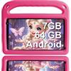 GOODTEL 2025 Tablet Kids Android 7GB RAM+64 GB ROM, Tablet da 7 pollici per bambini, Bluetooth,istruzione + giochi, SD aggiunta,doppia fotocamera, controllo parentale, con custodia EVA - Rosa