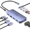 BENFEI 11-in-1 USB C Hub Triple Display Docking Station Doppio HDMI, VGA, 3*USB 3.0, 1Gbps Ethernet, 100W Power Delivery, Lettore di schede SD/TF, Audio AUX da 3,5 mm.