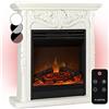 Klarstein Deko Kamin mit LED-Flammen, Elektro Kamin mit Heizung, 1800W Elektrischer Kamin, Sparsamer Kamin Elektrisch, Wandkamin mit Fernbedienung & Timer, Elektrische Kamine mit MDF-Gehäuse