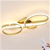 Riserva Plafoniera LED Soffitto Dimmerabile, 29W Lampada da Soffitto Oro Moderna, Lampadario LED con Telecomando 3000K~6500K per Camera da Letto, Sala, Cucina, Corridoio, 55cm
