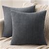 MIULEE Confezione da 2 Fodere in Velluto a Coste Decorative Federe Morbido Copricuscini Cuscino Moderne Comodo Robusto per Camera da Divano Letto 45 X 45 cm Grigio Scuro
