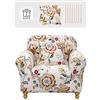 Lydevo Copridivano Elasticizzato 1 Posto Fodere Copri Divano con Braccioli con 2 Copricuscini Moderno Copridivano Fantasia Universale Antiscivolo Lavabile Divano Protector,Fiori Colorati