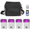 PUZILOZA 4 PCS 108 W batterie par LED fari con Borse and telecomando, APP RGBWA+UV DMX luci ricaricabile integrata batteria da 9600 mAh luce da palcoscenico con per DJ Bar KTV matrimonio