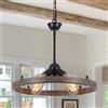 MRHYSWD Industrial Lampadario A Forma Di Ruota Di Carro, 4 Luci Lampada A Sospensione Nera Lampadario Rustico Industriale Per Soggiorno Cucina Corridoio Camera Da Letto, Regolazione Dell'Altezza